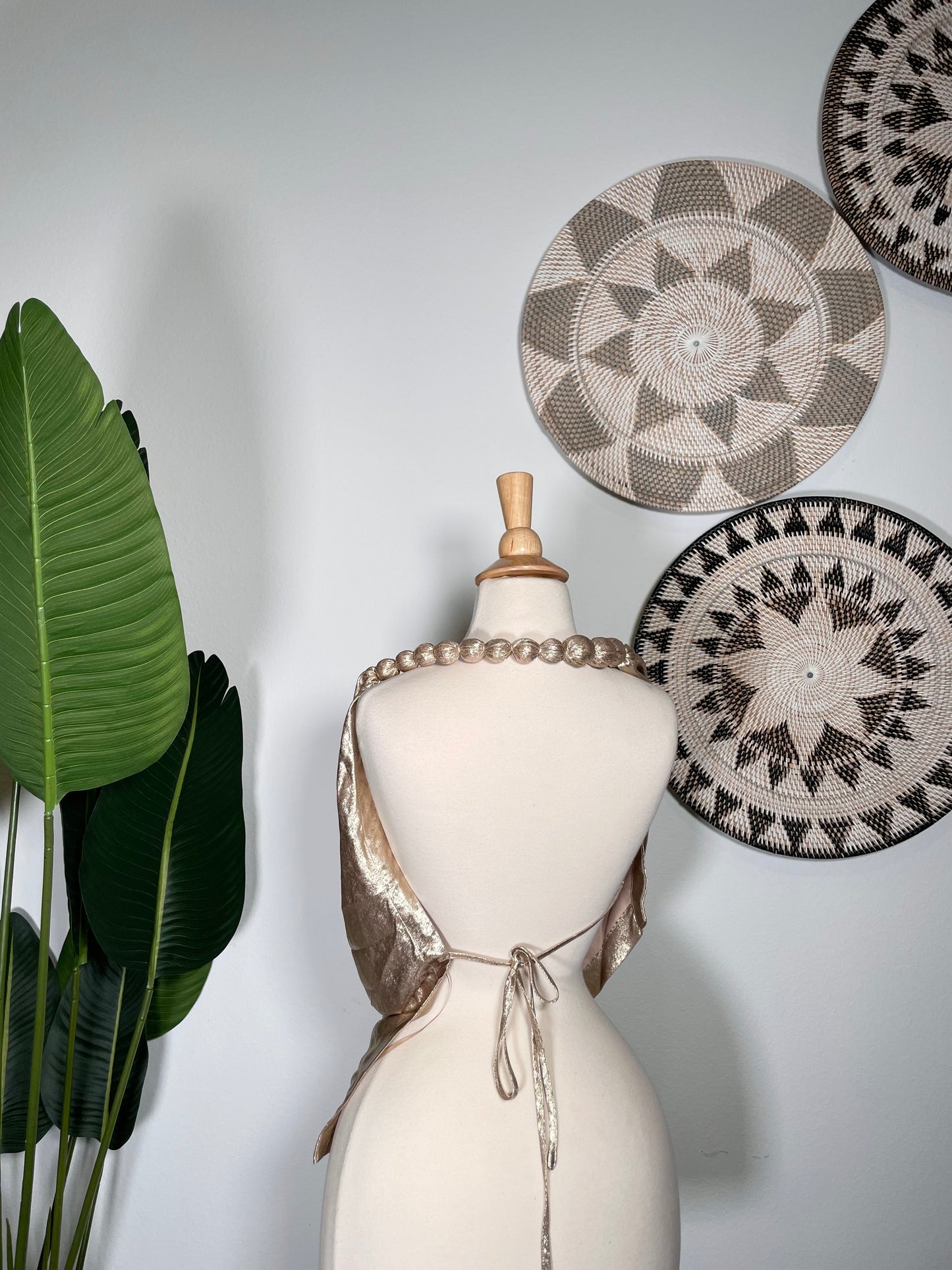 Beaded Neck Open Back Top