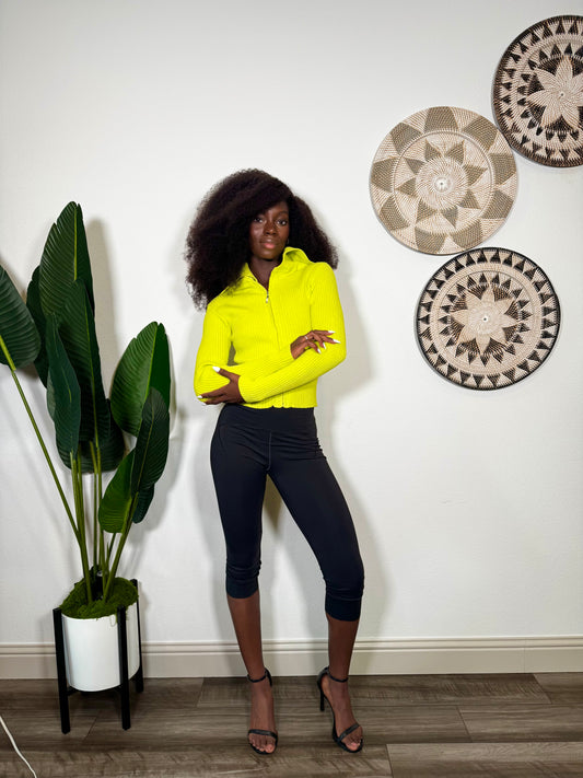 Oversized Collar Neon Top