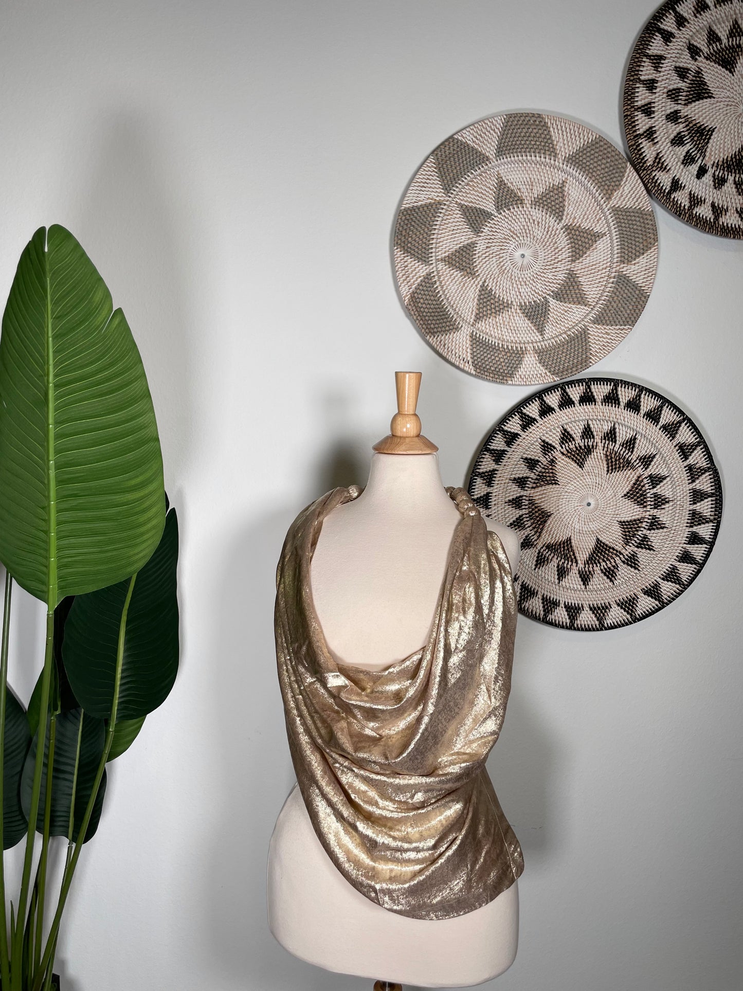 Beaded Neck Open Back Top