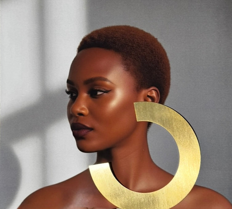 Gold Muse Large Metallic Earrings