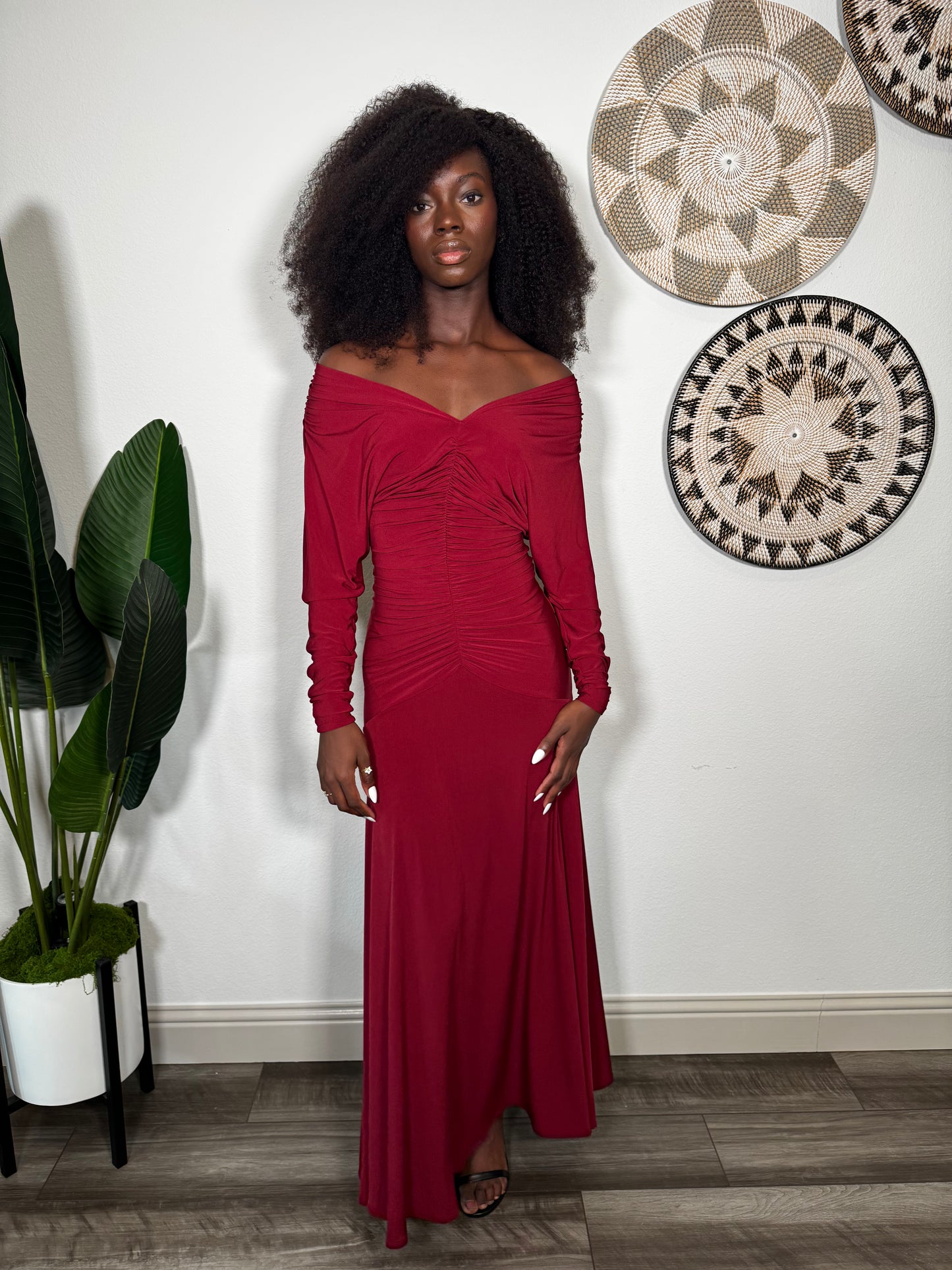 Marilyn Ruched Off Shoulder Dress