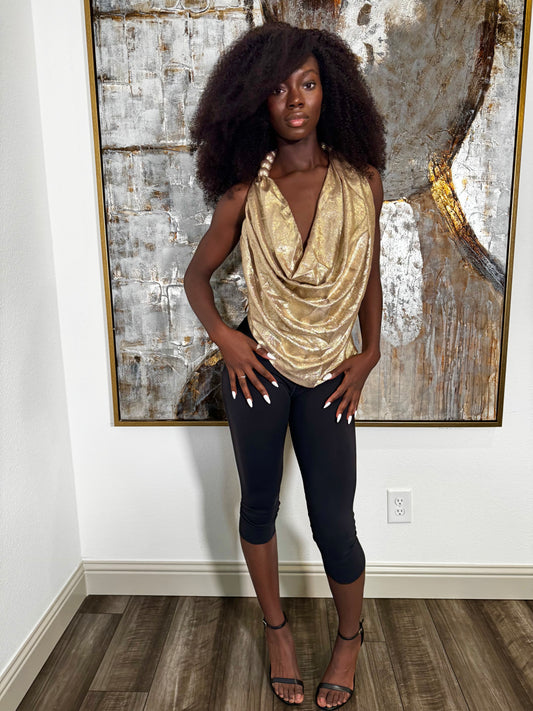 Beaded Neck Open Back Top