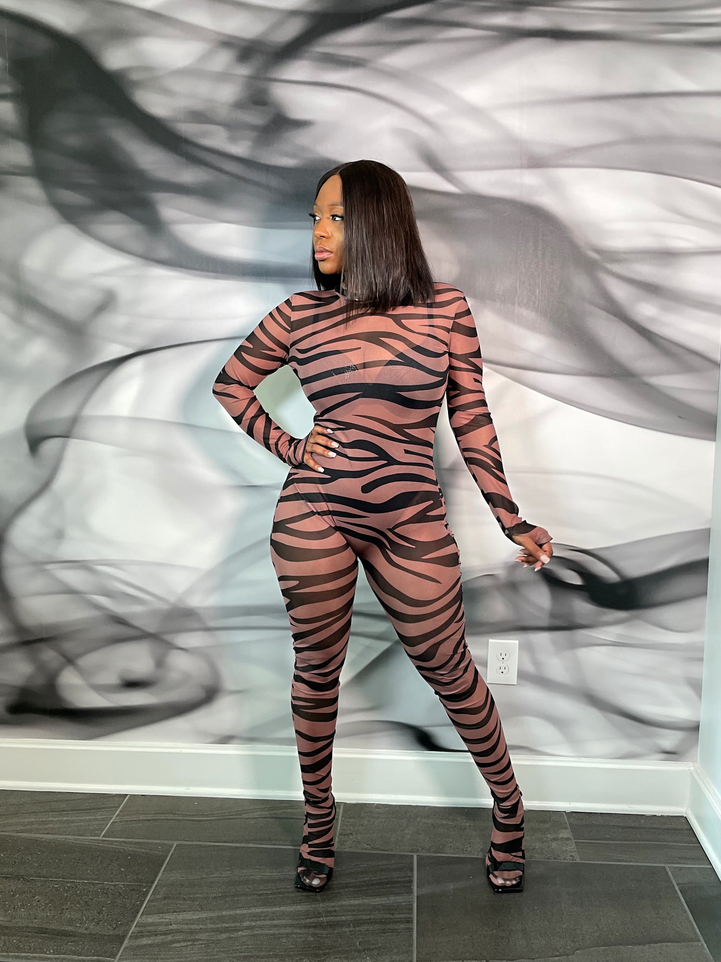 Zebra Stripe Jumpsuit